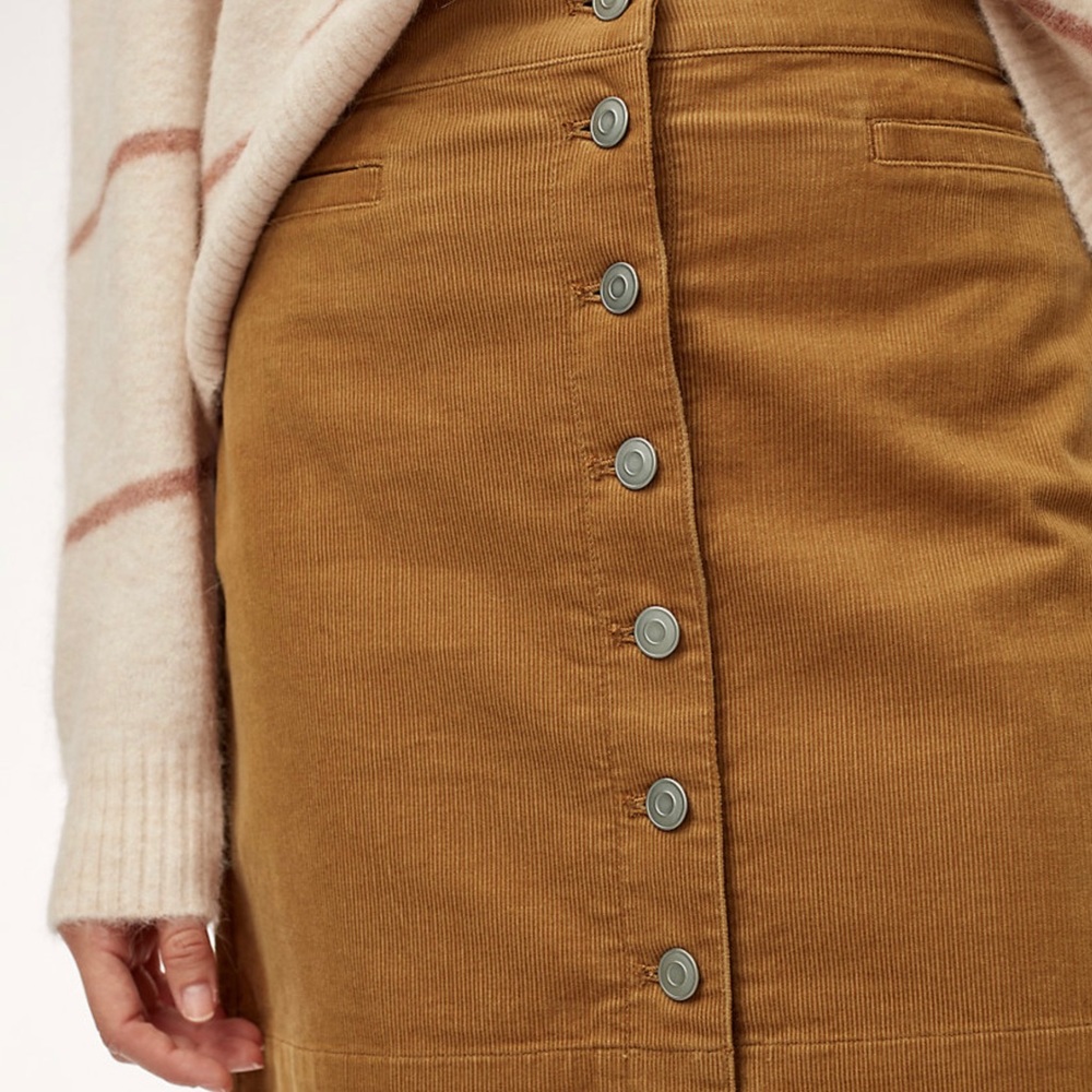 Artizia button front golden yellow mini skirt